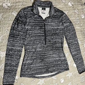 Women's Black and Gray Nike Quarter-Zip Top